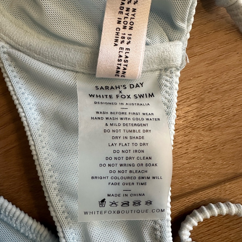 White fox x Sarah’s day swim suite size small